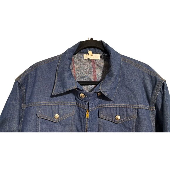 Vintage 1970s Montgomery Ward 101 Blanket Lined Denim Trucker Jacket Men's Size - Picture 7 of 11